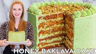 Pistachio Honey Baklava Cake with Pistachio Buttercream | Perfect for Holidays & Special Occasions!