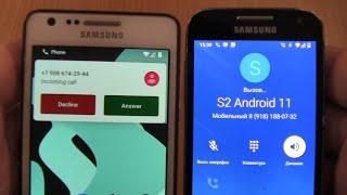 Samsung Galaxy S4 mini & S2 with ANDROID 11  Incoming call + Outgoing call at the Same Time in 2022