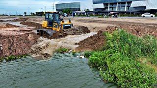 The Best!! Complete Sand Filling by Skills Shantui DH17c2 Dozer Pushing Sand Dump Truck Dumping Sand