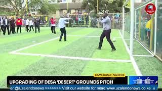 Watch President Ruto demonstrate his football skills by scoring against Gov. Sakaja