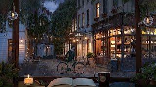 Old Town Coffee Shop Ambience / Rain and Distant Thunderstorm sounds for Study Focus and Relaxation