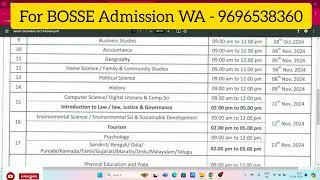 BOSSE Board 12th October 2024 Exam Date sheet released. bosse board latest examination update 2024.