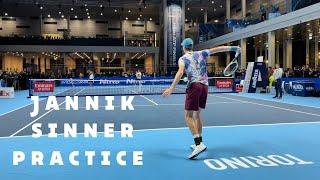 Jannik Sinner practice | court level | Nitto ATP Finals