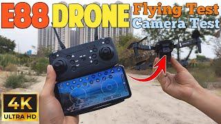 E88 Camera Drone Unboxing, Flying,Review & Camera Test