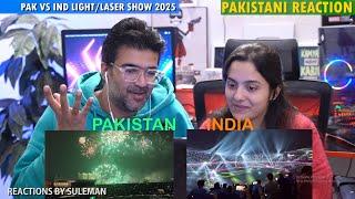 Pakistani Couple Reacts To India Vs Pakistan Stadium Light/ laser Show Comparison | Champions Trophy