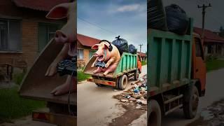 Evolution from Lazy Crying Pig Carried by Garbage Truck to Sophisticated Flying Car