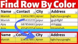 How To Find Row By Color in Excel | Filter By Color | Excel Tutorial #6