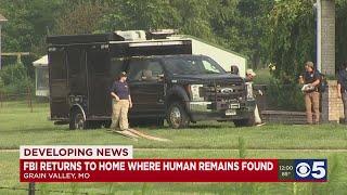 FBI returns to Grain Valley home, again, where human remains found