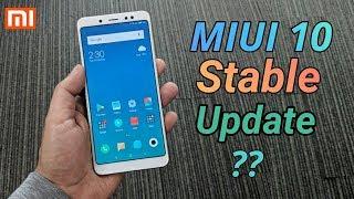 MIUI 10 Global Stable Rom Update schedule 