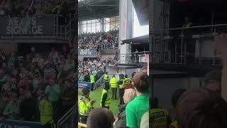 Celtic fan Crazy celebration after victory over Dundee United away