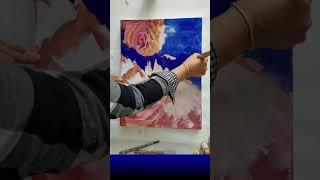 Abstract Acrylic painting & Catalyst wedge techniques #Shorts