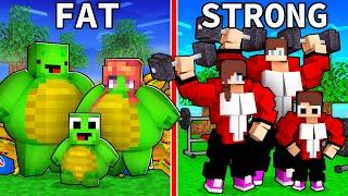 FAT Mikey's Family vs STRONG JJ's Family Battle - Minecraft Animation / Maizen