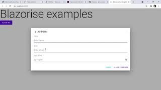 Material Design on Blazor - Blazorise - Doing a Form in a Modal