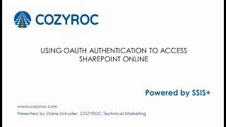 How to use MS Graph configuration to access SharePoint online. COZYROC SSIS suite