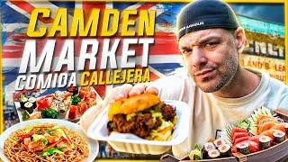 PROBANDO COMIDA CALLEJERA en EL MERCADO MÁS FAMOSO DE LONDRES *CAMDEN TOWN*