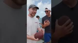 Tom Brady drills a drone with a football off a yacht  #shorts