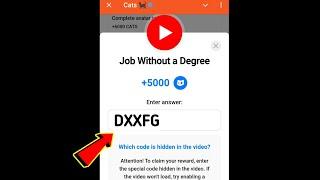 Job Without a Degree Cats Code | Job Without a Degree cats video code today