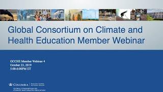 Global Consortium on Climate and Health Education Member Webinar: Australia