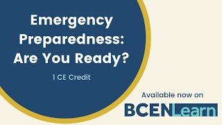 Emergency Preparedness: Are you Ready