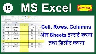 Insert Column & Row in Excel | Delete Rows & Columns in MS Excel | Insert Cells & Sheets in Excel-15