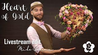 Heart of Gold - Handtied Bouquet in a Frame by Mike Boerma (Flower Arranging Demo Part 2)