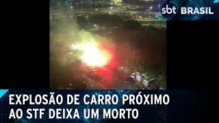 Carro explode em rua próxima ao Supremo Tribunal Federal (STF) | SBT Brasil (13/11/24)