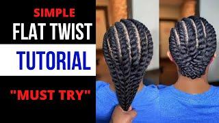 Easy and simple flat twist tutorial for beginners | protective hair style