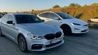 Так ли быстра Электричка? Гонка Tesla Model X P100D vs Лютые BMW