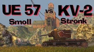 WOT Blitz Can Smallest Tank UE 57 Kill Stalin's KV-2