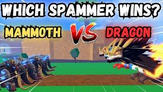 5 Mammoths Vs 5 Dragons Which Spam Fruit Wins?