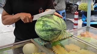 Crazy speed!! Amazing skill!! The most popular fruit cutting master!!! [Thailand Street Food]