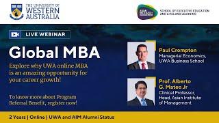 UWA Global MBA With PG Diploma From AIM| Faculty Webinar