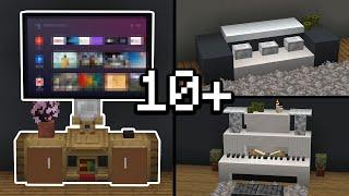 10+ LIVING ROOM Build Hacks in Minecraft!