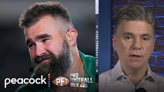 Analyzing decision to put Jason Kelce in booth for Falcons-Eagles | Pro Football Talk | NFL on NBC