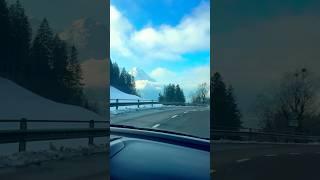 MAGICAL WINTER DRIVE  IN SWISS ALPS ️SNOWY PEAKS & PANORAMIC VIEWS#switzerland#ambience#shotrs