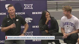 Tara Davis-Woodhall and Hunter Woodhall ready to be track assistants at K-State