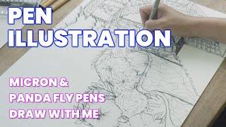 Pen Illustration | PANDAFLY caligraphy pens, micron pens