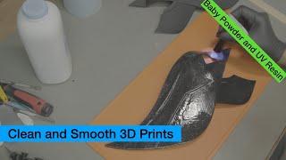 UV Resin and Baby-Powder 3D Print Smoothing to Instantly Remove Layer Lines and Imperfections