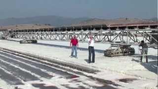 Salt harvesting in Kalloni, Greece