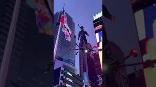 MAN FLYING IN TIMES SQUARE Official Video SkySurfer HoverBoard Aircraft @hunterkowald #shorts