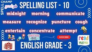 English Grade 3 Spelling List 10