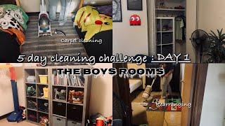 5 day cleaning challenge // day 1 ️the boys rooms // cleaning motivation // clean with me 🫧