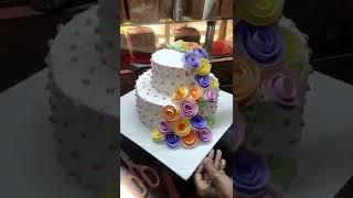 step cake tow step cake Rose  part 2 video