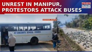 Manipur Unrest: Protestors Attack Buses, Security Forces Use Tear Gas; Heavy Deployment Of Forces