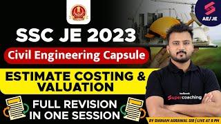 SSC JE Civil Engineering 2023 | Complete Estimate Costing | Civil Engineering Capsule | Shubham Sir