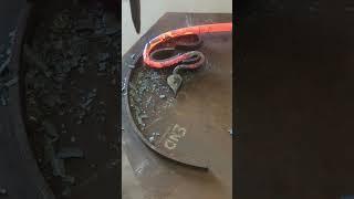 Blacksmith bending steel around a jig.  #blacksmith #satisfying #handmade