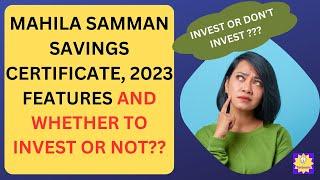 Mahila Samman Savings Certificate 2023 | Mahila Samman Bachat Patra | Mahila Samman Yojana | MSSC |