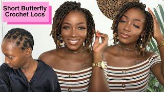 SHORT BOB butterfly Locs  | HOW TO Crochet Butterfly Locs ft.Toyotress Hair | Jodi The Island Girl