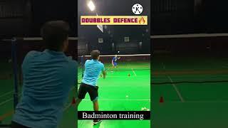 Badminton training - Double defense training