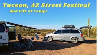 Tucson, AZ 4th Ave Street Festival + Van Life at Camp! | Living in a Minivan Camper Conversion